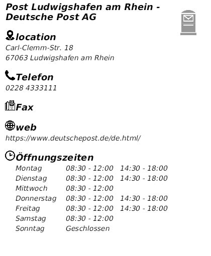 Deutsche Post Friesenheim Filialen mit Öffnungszeiten .